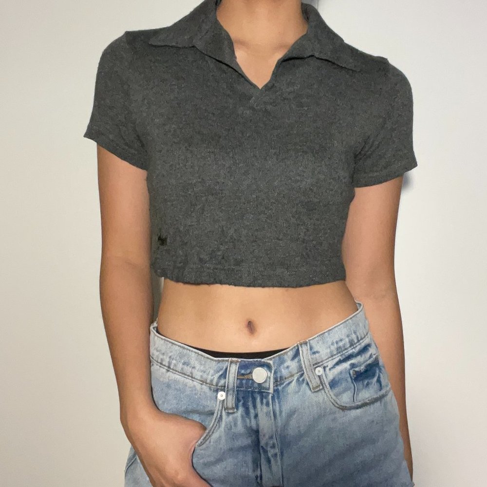 MOSSIMO Polo Neck Crop Top